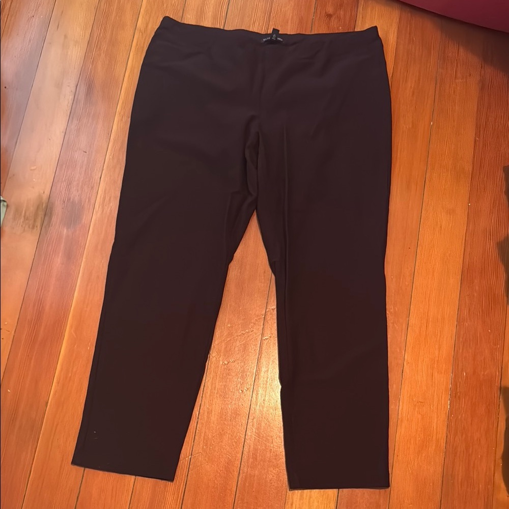 Burgundy Straight-Leg Pants